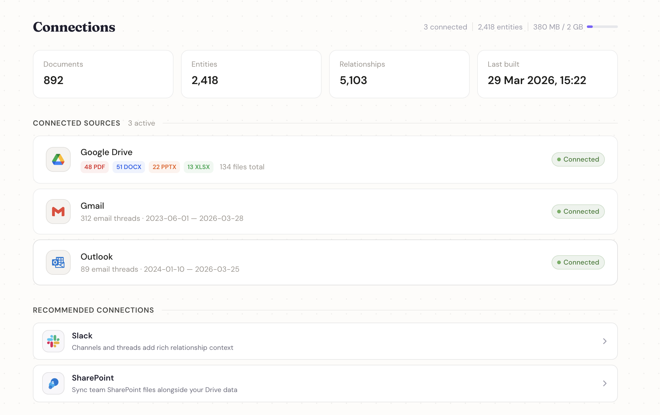 Link your sources in two clicks.